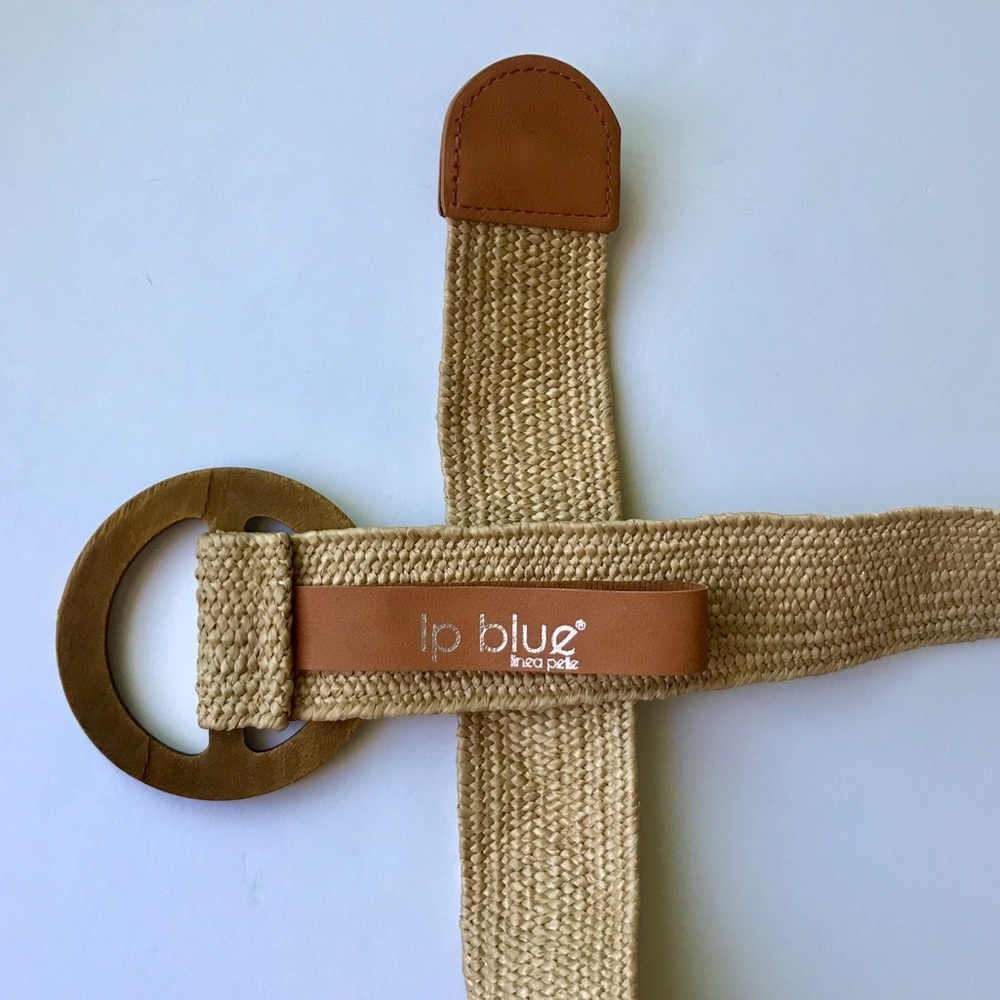 LINEA PELLE STRAW STRETCH BELT NWT SIZE M/L - Picture 5 of 6
